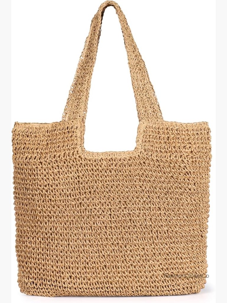 Handwoven Straw Hobo Beach Tote With Zipper, Bohemian Summer Bag For Travel